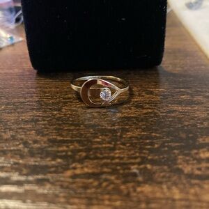 Vintage Avon Gold tone Teardrop Rhinestone Ring